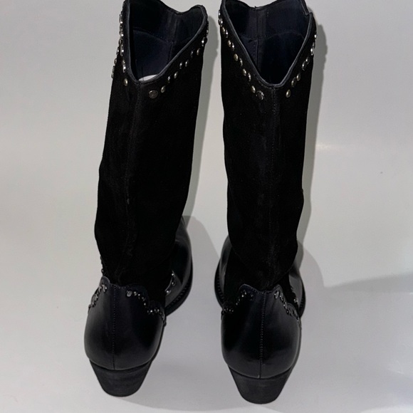 Free People Womens Jackson Studded Western Boot Bootie Black US 6 & 10 - Picture 3 of 12